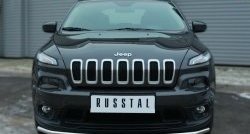 12 799 р. Одинарная защита переднего бампера из трубы диаметром 42 мм SLITKOFF Jeep Cherokee KL дорестайлинг (2014-2017)  с доставкой в г. Нижний Новгород. Увеличить фотографию 2