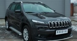 12 799 р. Одинарная защита переднего бампера из трубы диаметром 42 мм SLITKOFF Jeep Cherokee KL дорестайлинг (2014-2017)  с доставкой в г. Нижний Новгород. Увеличить фотографию 3