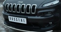 12 799 р. Одинарная защита переднего бампера из трубы диаметром 42 мм SLITKOFF Jeep Cherokee KL дорестайлинг (2014-2017)  с доставкой в г. Нижний Новгород. Увеличить фотографию 4