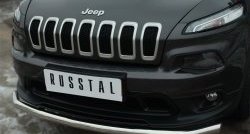 13 999 р. Одинарная защита переднего бампера диаметром 63 мм SLITKOFF Jeep Cherokee KL дорестайлинг (2014-2017)  с доставкой в г. Нижний Новгород. Увеличить фотографию 2