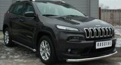 13 999 р. Одинарная защита переднего бампера диаметром 63 мм SLITKOFF Jeep Cherokee KL дорестайлинг (2014-2017)  с доставкой в г. Нижний Новгород. Увеличить фотографию 3