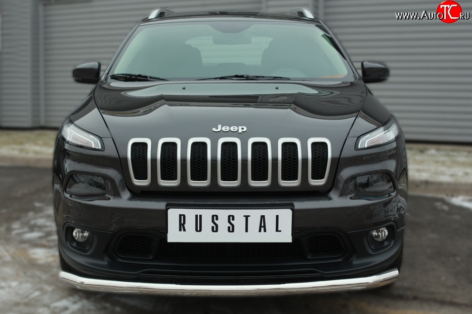 13 999 р. Одинарная защита переднего бампера диаметром 63 мм SLITKOFF Jeep Cherokee KL дорестайлинг (2014-2017)  с доставкой в г. Нижний Новгород