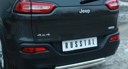 14 299 р. Защита заднего бампера (Ø63 и 42 мм, нержавейка) SLITKOFF  Jeep Cherokee  KL (2014-2017) дорестайлинг  с доставкой в г. Нижний Новгород. Увеличить фотографию 2