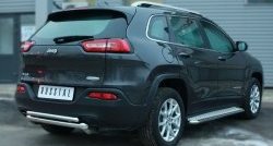 14 299 р. Защита заднего бампера (Ø63 и 42 мм, нержавейка) SLITKOFF  Jeep Cherokee  KL (2014-2017) дорестайлинг  с доставкой в г. Нижний Новгород. Увеличить фотографию 3