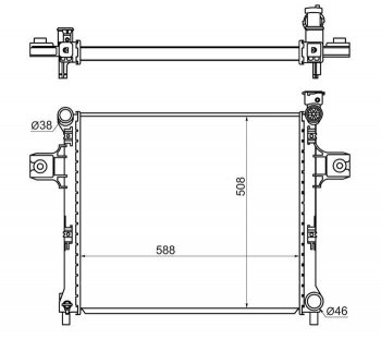 9 599 р. Радиатор двигателя SAT (пластинчатый, 3.7/4.7/5.7, МКПП/АКПП)  Jeep Commander - Grand Cherokee  WK  с доставкой в г. Нижний Новгород. Увеличить фотографию 1