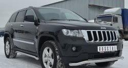 13 549 р. Защита переднего бампера (Ø63 мм волна, нержавейка) SLITKOFF Jeep Grand Cherokee WK2 дорестайлинг (2010-2013)  с доставкой в г. Нижний Новгород. Увеличить фотографию 3