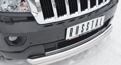 17 999 р. Защита переднего бампера (2 трубыØ76 и 42 мм, нержавейка) SLITKOFF Jeep Grand Cherokee WK2 дорестайлинг (2010-2013)  с доставкой в г. Нижний Новгород. Увеличить фотографию 2