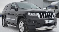 17 999 р. Защита переднего бампера (2 трубыØ76 и 42 мм, нержавейка) SLITKOFF Jeep Grand Cherokee WK2 дорестайлинг (2010-2013)  с доставкой в г. Нижний Новгород. Увеличить фотографию 4