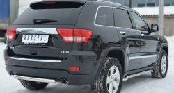 10 999 р. Одинарная защита заднего бампера из трубы диаметром 63 мм SLITKOFF  Jeep Grand Cherokee  WK2 (2010-2013) дорестайлинг  с доставкой в г. Нижний Новгород. Увеличить фотографию 3