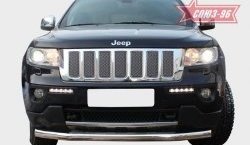 16 739 р. Защита переднего бампера одинарная Souz-96 (d76) Jeep Grand Cherokee WK2 дорестайлинг (2010-2013)  с доставкой в г. Нижний Новгород. Увеличить фотографию 2