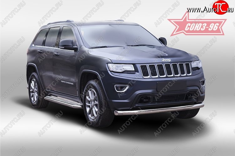 16 469 р. Защита переднего бампера одинарная рестайлинг Souz-96 (d76). Jeep Grand Cherokee WK2 дорестайлинг (2010-2013)  с доставкой в г. Нижний Новгород