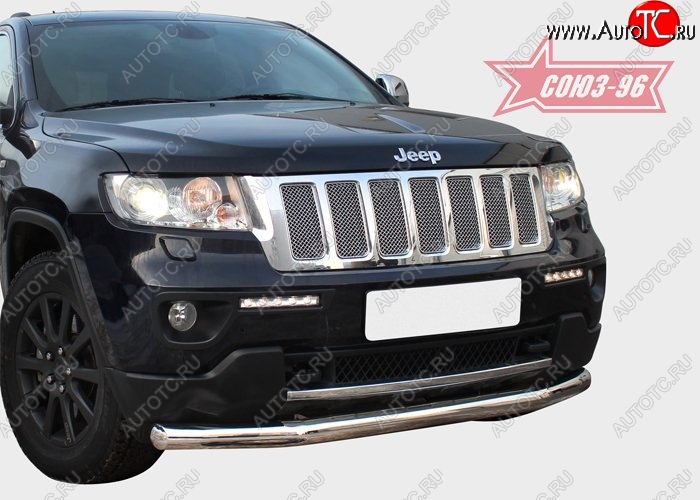 16 739 р. Защита переднего бампера одинарная Souz-96 (d76) Jeep Grand Cherokee WK2 дорестайлинг (2010-2013)  с доставкой в г. Нижний Новгород