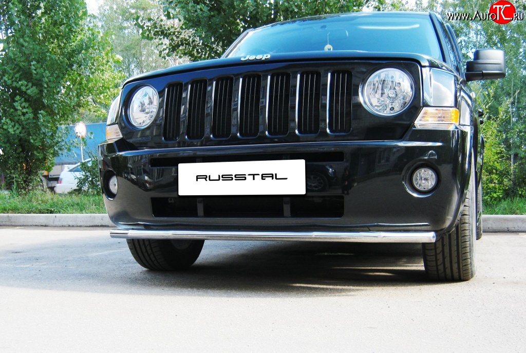 8 249 р. Одинарная защита переднего бампера диаметром 42 мм Russtal Jeep Liberty KK (2007-2013)  с доставкой в г. Нижний Новгород