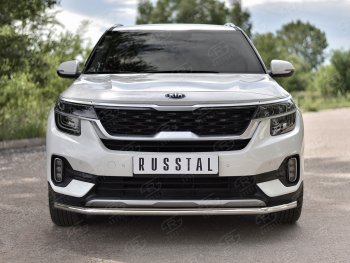 11 449 р. Защита переднего бампера (Ø42 мм, нержавейка) Russtal KIA Seltos (2019-2024)  с доставкой в г. Нижний Новгород. Увеличить фотографию 2