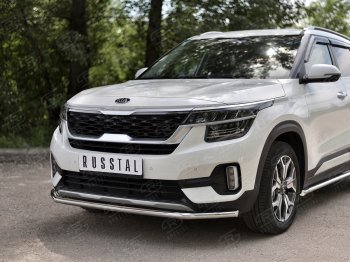 11 449 р. Защита переднего бампера (Ø42 мм, нержавейка) Russtal KIA Seltos (2019-2024)  с доставкой в г. Нижний Новгород. Увеличить фотографию 3