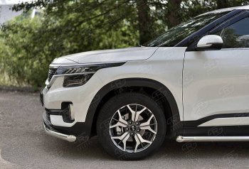 13 549 р. Защита переднего бампера (Ø 63 мм, нержавейка) Russtal KIA Seltos (2019-2024)  с доставкой в г. Нижний Новгород. Увеличить фотографию 3