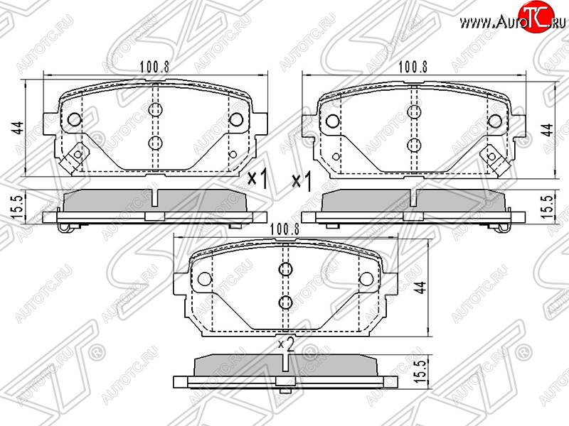 789 р. Колодки тормозные SAT (задние)  KIA Carens ( FC, RS,  UN) (1999-2013) дорестайлинг, рейсталинг  с доставкой в г. Нижний Новгород