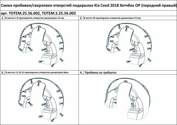 4 599 р. Правый подкрылок передний TOTEM (с шумоизоляцией) KIA Ceed 3 CD универсал (2018-2024)  с доставкой в г. Нижний Новгород. Увеличить фотографию 2