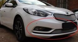 1 539 р. Нижняя защитная сетка на бампер Russtal (хром)  KIA Cerato  3 YD (2013-2016) дорестайлинг седан  с доставкой в г. Нижний Новгород. Увеличить фотографию 1