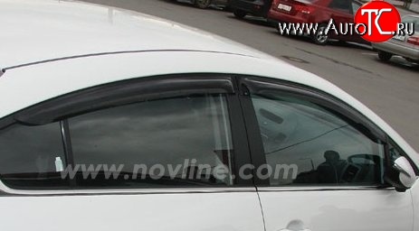 593 р. Комплект дефлекторов окон (ветровиков) 4 шт. Novline KIA Cerato 2 TD седан (2008-2013)  с доставкой в г. Нижний Новгород