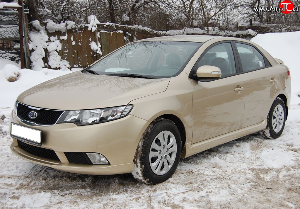 4 599 р. Накладка на передний бампер GT Dynamics KIA Cerato 2 TD седан (2008-2013) (Неокрашенная)  с доставкой в г. Нижний Новгород