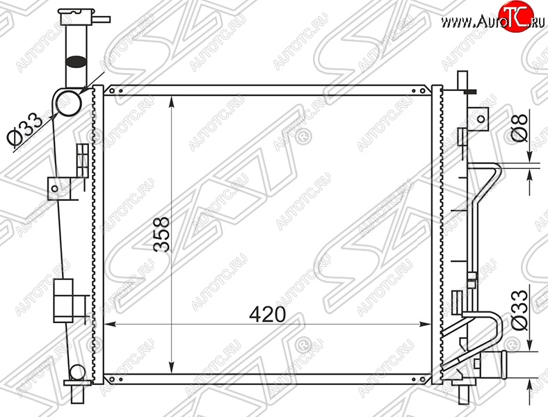 6 499 р. Радиатор двигателя SAT  KIA Picanto ( 2 TA хэтчбэк 5 дв.,  2 TA хэтчбэк 3 дв.) (2011-2017) дорестайлинг, дорестайлинг, рестайлинг, рестайлинг  с доставкой в г. Нижний Новгород