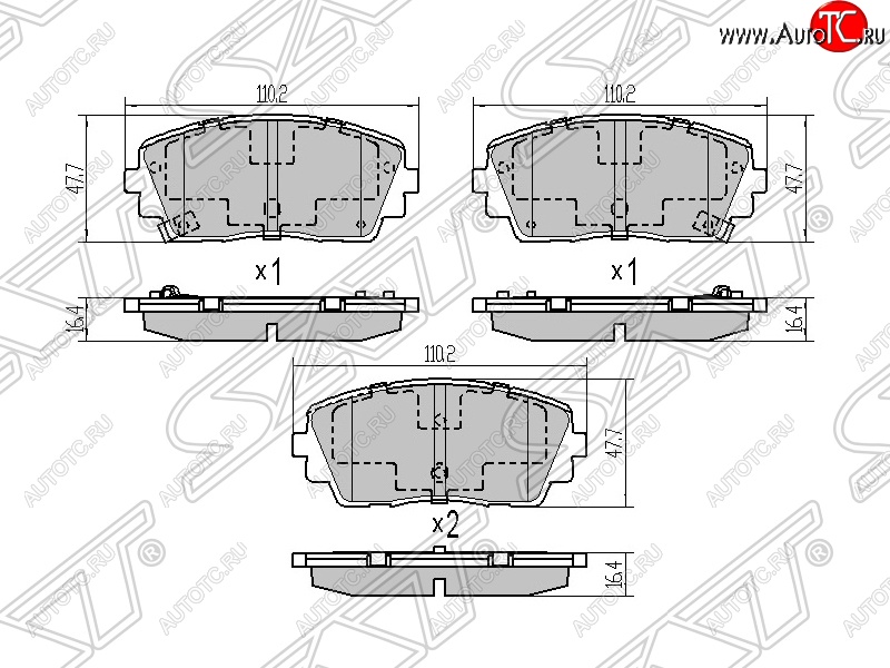 999 р. Колодки тормозные SAT (передние) KIA Picanto 2 TA хэтчбэк 3 дв. дорестайлинг (2011-2015)  с доставкой в г. Нижний Новгород