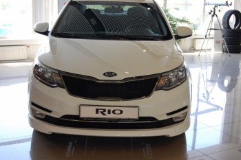 6 699 р. Накладка переднего бампера LitCompany KIA Rio 3 QB рестайлинг седан (2015-2017) (Неокрашенная)  с доставкой в г. Нижний Новгород. Увеличить фотографию 3