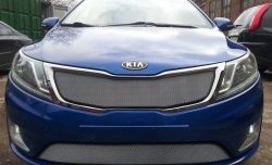 1 539 р. Нижняя сетка на бампер Russtal (хром) KIA Rio 3 QB дорестайлингхэтчбек5дв. (2011-2015)  с доставкой в г. Нижний Новгород. Увеличить фотографию 2