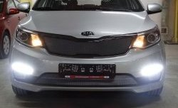 1 599 р. Сетка в решетку радиатора Russtal KIA Rio 3 QB рестайлингхэтчбек5дв. (2015-2017) (хром)  с доставкой в г. Нижний Новгород. Увеличить фотографию 2