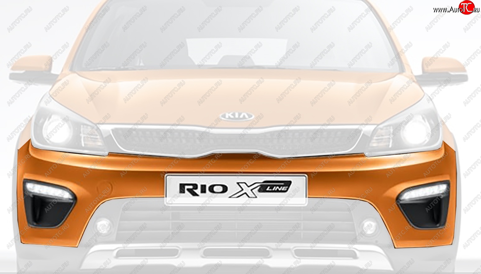 12 899 р. Бампер передний Оригинал (верхняя часть) KIA Rio X-line (2017-2021) (Неокрашенный)  с доставкой в г. Нижний Новгород