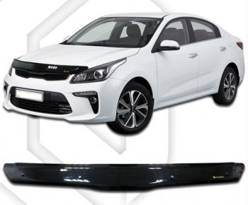 Дефлектор капота CA-Plastiс KIA Rio 4 FB дорестайлинг седан (2016-2020)