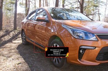 3 099 р. Молдинги дверей RA (№1, комплект 4 шт.)  KIA Rio  4 FB (2016-2024) дорестайлинг седан, рестайлинг седан (Поверхность глянец (под окраску), Неокрашенные)  с доставкой в г. Нижний Новгород. Увеличить фотографию 3