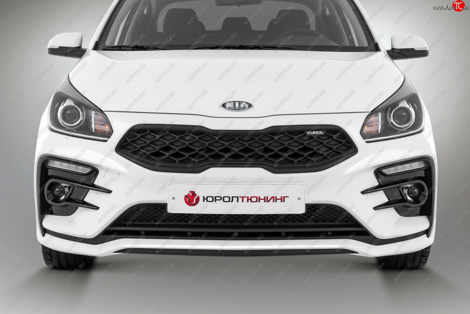 17 999 р. Передний бампер Kudos Romb  KIA Rio  4 FB (2016-2020) дорестайлинг седан (Под прямоугольные ДХО с ПТФ, Неокрашенный)  с доставкой в г. Нижний Новгород