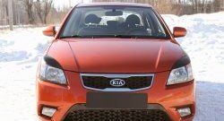 669 р. Реснички на фары RA KIA Rio 2 JB дорестайлинг седан (2005-2009) (Неокрашенные)  с доставкой в г. Нижний Новгород. Увеличить фотографию 3