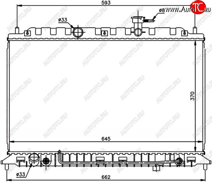 7 249 р. Радиатор двигателя SAT (пластинчатый, 1.4/1.6, МКПП/АКПП)  KIA Rio ( 2 JB,  4 FB) (2005-2024) дорестайлинг седан, дорестайлинг, хэтчбэк 5 дв., рестайлинг, хэтчбэк 5 дв., рестайлинг седан  с доставкой в г. Нижний Новгород