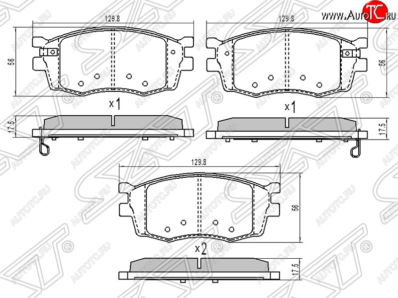 1 189 р. Колодки тормозные SAT (передние)  KIA Rio ( 2 JB,  4 FB) (2005-2024) дорестайлинг седан, дорестайлинг, хэтчбэк 5 дв., рестайлинг, хэтчбэк 5 дв., рестайлинг седан  с доставкой в г. Нижний Новгород