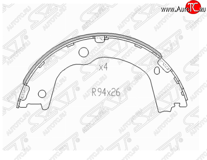 1 579 р. Колодки ручного тормоза SAT  Hyundai Santa Fe  CM (2009-2012), KIA Sorento  XM (2009-2012)  с доставкой в г. Нижний Новгород