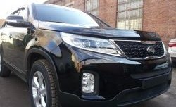 Нижняя сетка на бампер Russtal (черная) KIA Sorento XM рестайлинг (2012-2015)