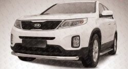 Одинарная защита переднего бампера из трубы диаметром 76 мм Slitkoff KIA (КИА) Sorento (Соренто)  XM (2012-2015) XM рестайлинг