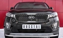 Одинарная защита переднего бампера диаметром 42 мм SLITKOFF KIA Sorento UM/Prime дорестайлинг (2014-2018)