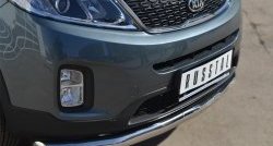 13 999 р. Одинарная защита переднего бампера диаметром 76 мм SLITKOFF  KIA Sorento  XM (2012-2015) рестайлинг  с доставкой в г. Нижний Новгород. Увеличить фотографию 2