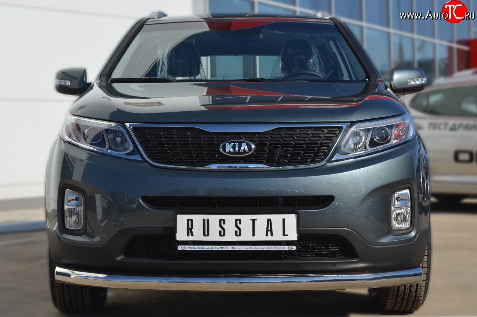 13 999 р. Одинарная защита переднего бампера диаметром 76 мм SLITKOFF  KIA Sorento  XM (2012-2015) рестайлинг  с доставкой в г. Нижний Новгород