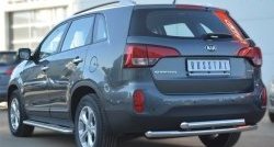 16 349 р. Защита заднего бампера (2 трубы Ø63 мм, нержавейка) SLITKOFF  KIA Sorento  XM (2012-2015) рестайлинг  с доставкой в г. Нижний Новгород. Увеличить фотографию 3