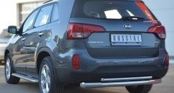 24 899 р. Защита заднего бампера (Ø76 и 42 мм, нержавейка) SLITKOFF KIA Sorento XM рестайлинг (2012-2015)  с доставкой в г. Нижний Новгород. Увеличить фотографию 3