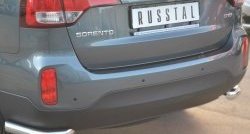 11 999 р. Защита заднего бампера (Ø63 мм уголки, нержавейка) SLITKOFF  KIA Sorento  XM (2012-2015) рестайлинг  с доставкой в г. Нижний Новгород. Увеличить фотографию 2