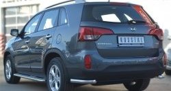 11 999 р. Защита заднего бампера (Ø63 мм уголки, нержавейка) SLITKOFF  KIA Sorento  XM (2012-2015) рестайлинг  с доставкой в г. Нижний Новгород. Увеличить фотографию 4