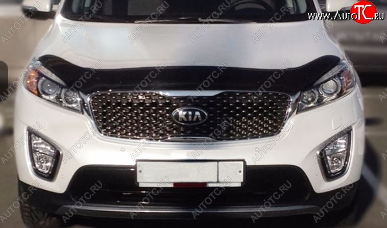 2 879 р. Дефлектор капота SIM KIA Sorento UM/Prime дорестайлинг (2014-2018)  с доставкой в г. Нижний Новгород