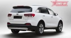 Защита заднего бампера Souz-96 (овал 75х42) KIA Sorento UM/Prime дорестайлинг (2014-2018)