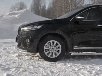 24 999 р. Защита переднего бампера (Ø 63/42 мм с углами, нержавейка) SLITKOFF KIA Sorento UM/Prime рестайлинг (2018-2020)  с доставкой в г. Нижний Новгород. Увеличить фотографию 3